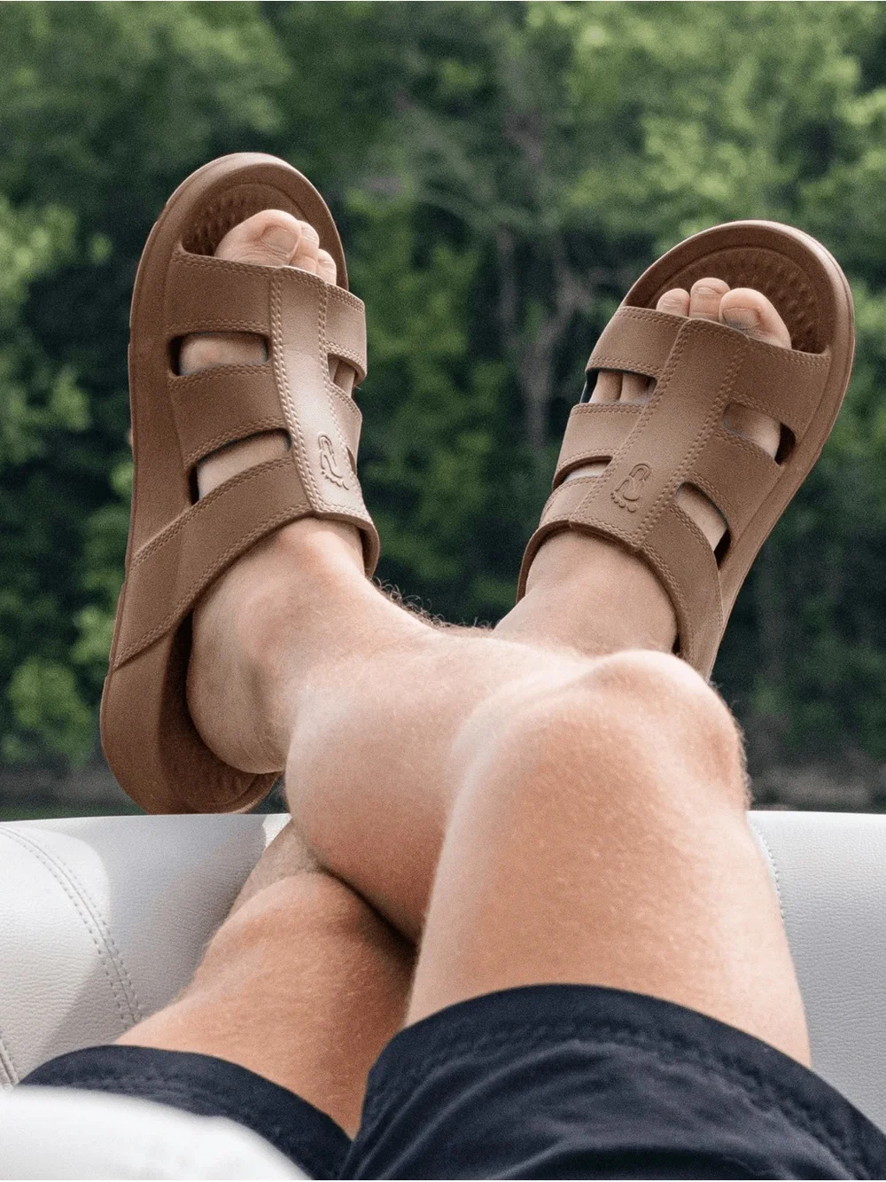 NUUSOL MEN'S STANLEY cushion RECOVERY SLIDE sandals brown 11 like crocs